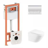 Готове рішення Qtap для ванної кімнати: підвісний унітаз Robin + комплект інсталяції Nest 4 в 1 (лінійна