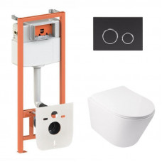 Готове рішення Qtap для ванної кімнати: підвісний унітаз Swan Ultra Quiet 485x360x320 + комплект інсталяції Nest 4 в 1 (кругла