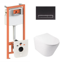 Готове рішення Qtap для ванної кімнати: підвісний унітаз Swan + комплект інсталяції Nest 4 в 1 (лінійна