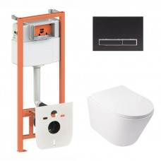 Готове рішення Qtap для ванної кімнати: підвісний унітаз Swan Ultra Quiet 485x360x320 + комплект інсталяції Nest 4 в 1 (лінійна