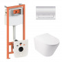 Готове рішення Qtap для ванної кімнати: підвісний унітаз Swan + комплект інсталяції Nest 4 в 1 (лінійна SD00051278
