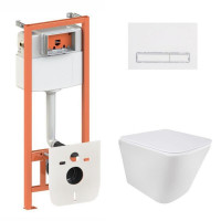 Готове рішення Qtap для ванної кімнати: підвісний унітаз Tern Ultra Quiet  490x365x325 + комплект інсталяції Nest 4 в 1 (лінійна