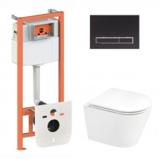 Готове рішення Qtap для ванної кімнати: підвісний унітаз Scorpio + комплект інсталяції Nest 4 в 1 (лінійна