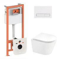 Готове рішення Qtap для ванної кімнати: підвісний унітаз Scorpio + комплект інсталяції Nest 4 в 1 (лінійна