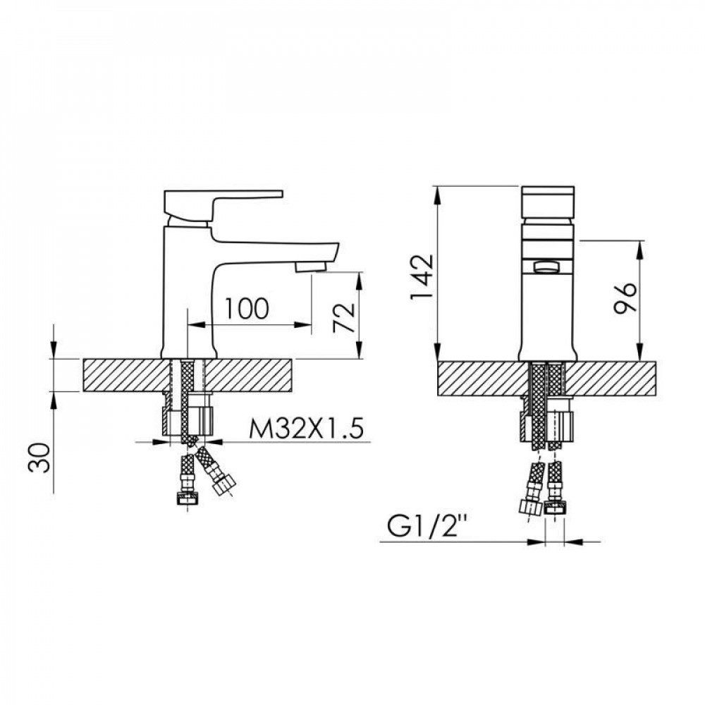 Змішувач для раковини Lidz Wawel 001 (k35) LDWAW001CRM45387 Chrome SD00051511