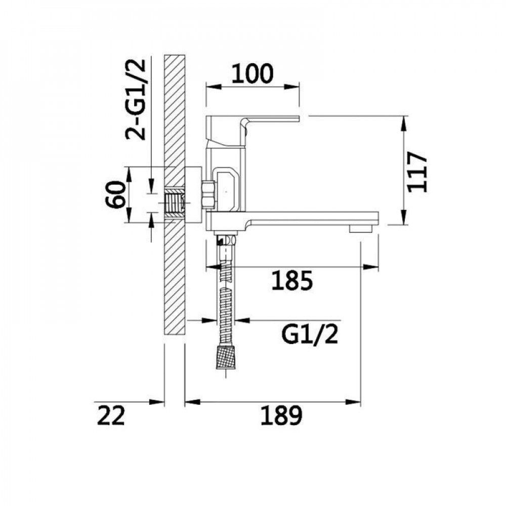 Змішувач для ванни Lidz Dozorca 0051 з поворотним виливом (з душовим гарнітуром) (k35) LDDOZ0051CRM45404 Chrome SD00051528