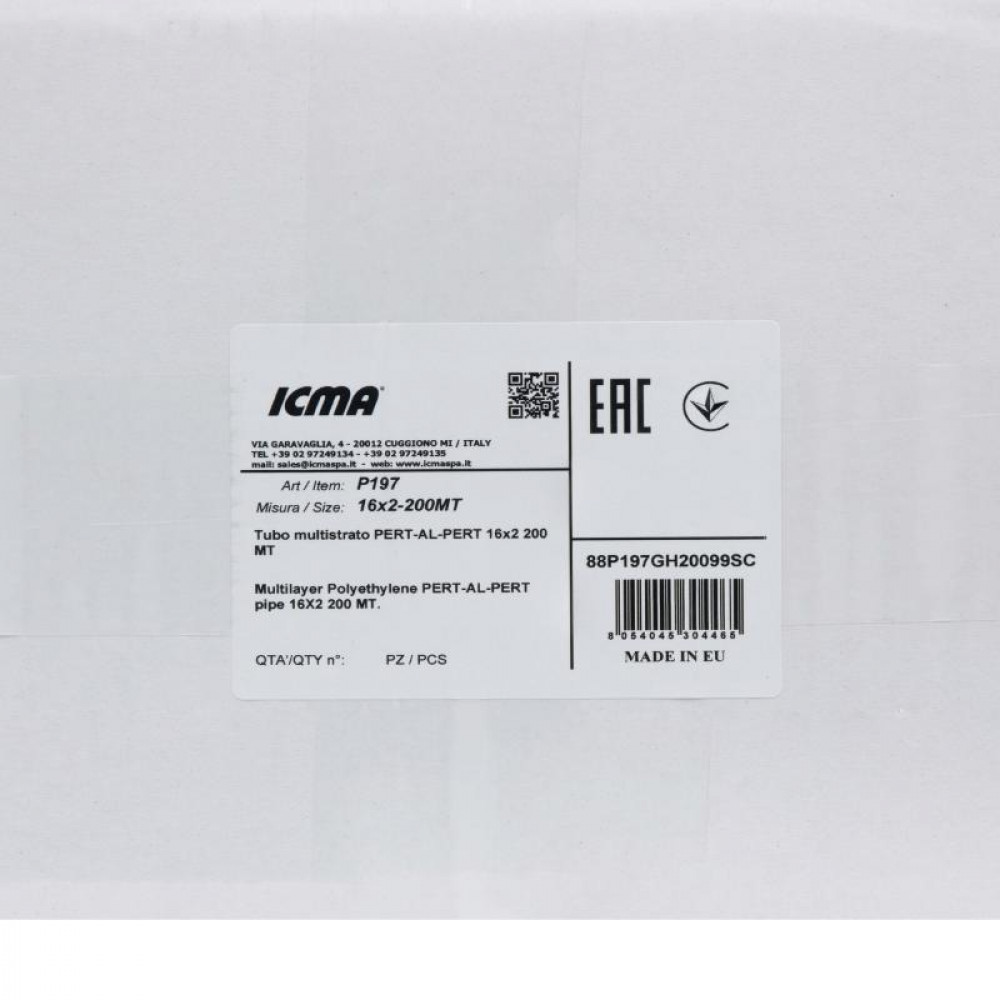 Труба PE-AL-PERT Icma 16х2 мм, 200 м NoP197 SD00051596