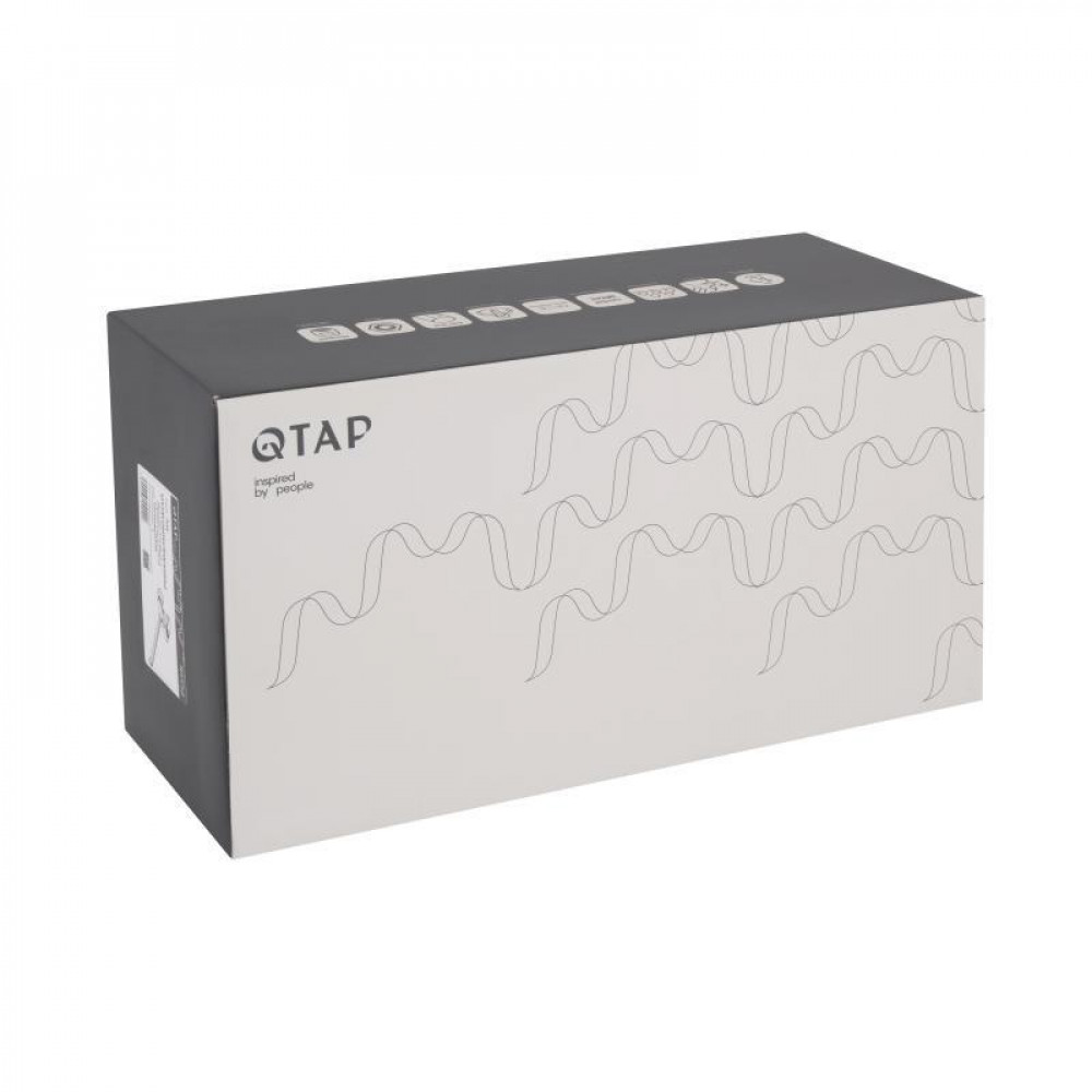 Смеситель для ванны Qtap Jay с длинным поворотным изливом (с душевым гарнитуром) QTJAY2601CRW45552 Chrome/White SD00051676