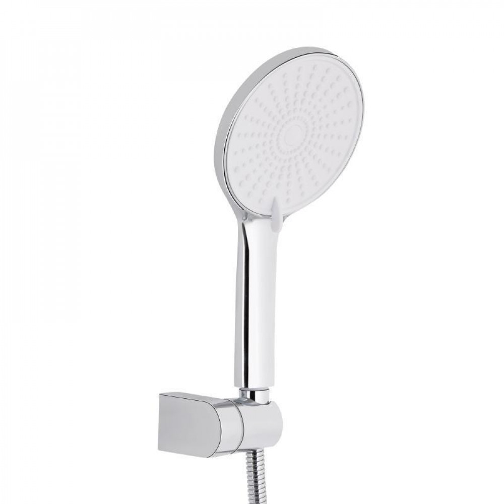 Смеситель для ванны Qtap Jay с длинным поворотным изливом (с душевым гарнитуром) QTJAY2601CRW45552 Chrome/White SD00051676