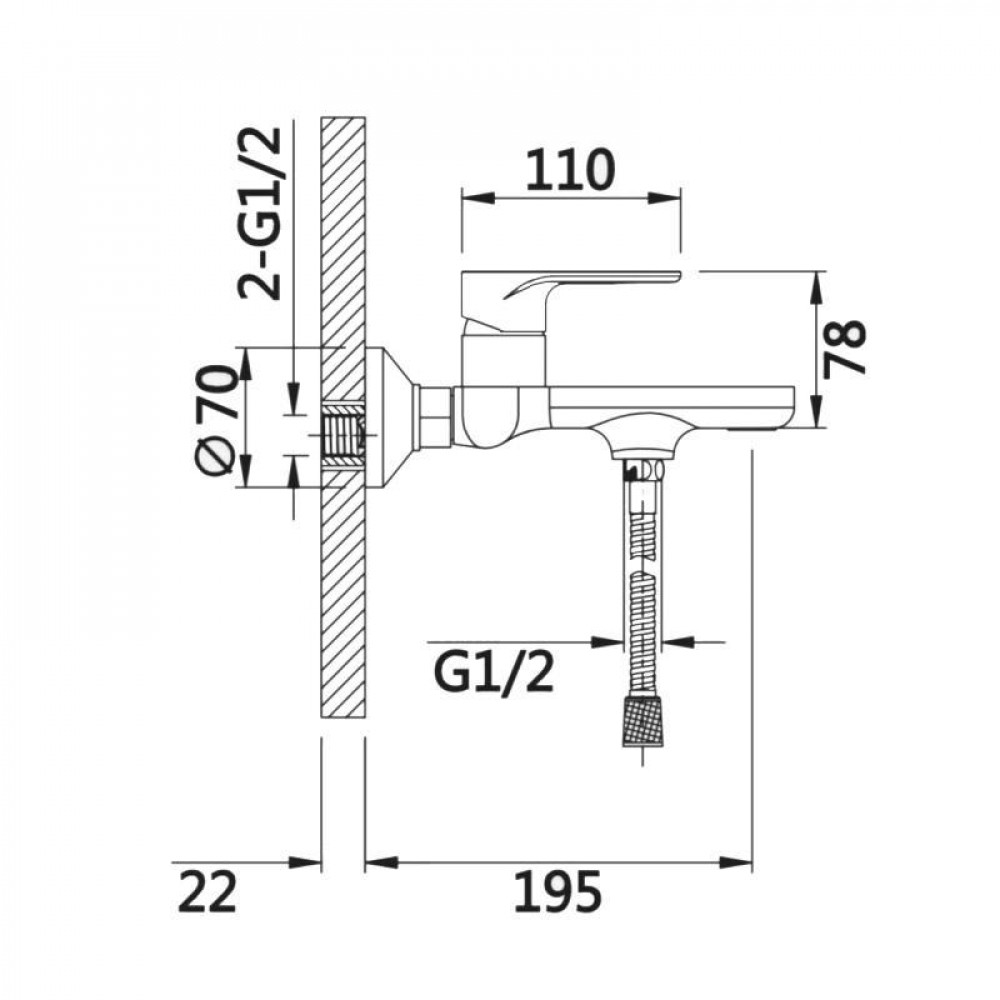Змішувач для ванни Qtap Jay (з душовим гарнітуром) QTJAY259CRW45553 Chrome/White SD00051677
