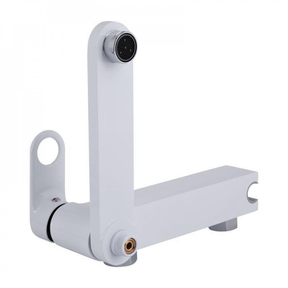 Змішувач для ванни Qtap Jay з поворотним виливом (з душовим гарнітуром) QTJAY260CRW45554 Chrome/White SD00051678