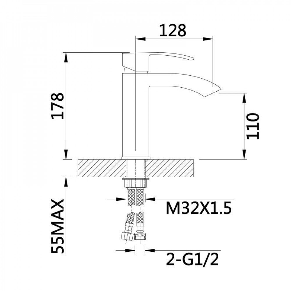 Змішувач для раковини Qtap Swan Cascada QTSWA270CRW45568 Chrome/White SD00051692