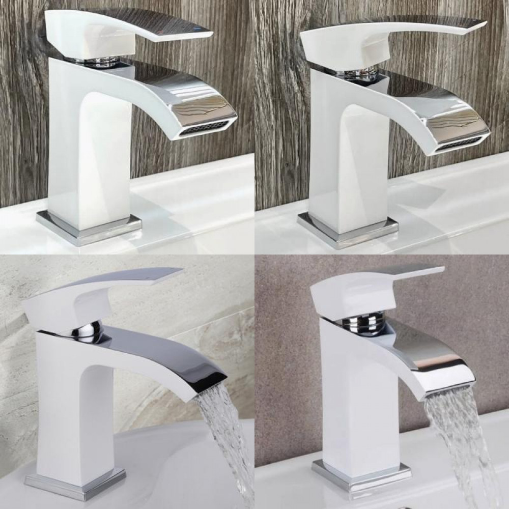Змішувач для раковини Qtap Swan Cascada QTSWA270CRW45568 Chrome/White SD00051692