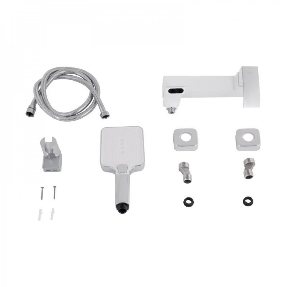 Змішувач для ванни Qtap Swan Cascada з поворотним виливом (з душовим гарнітуром) QTSWA260CRW45569 Chrome/White SD00051693