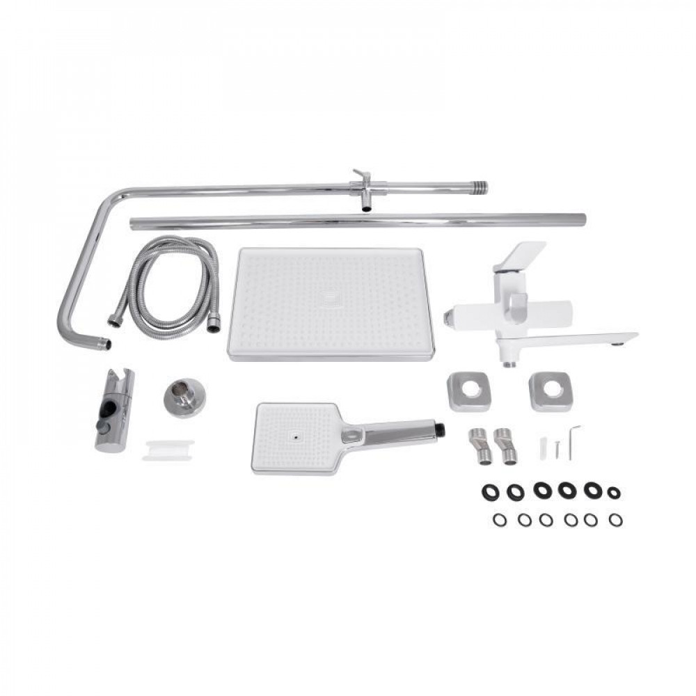 Душова система універсальна Qtap Presto на три споживача (з виливом) QTPRE111CRW45580 Chrome/White SD00051704