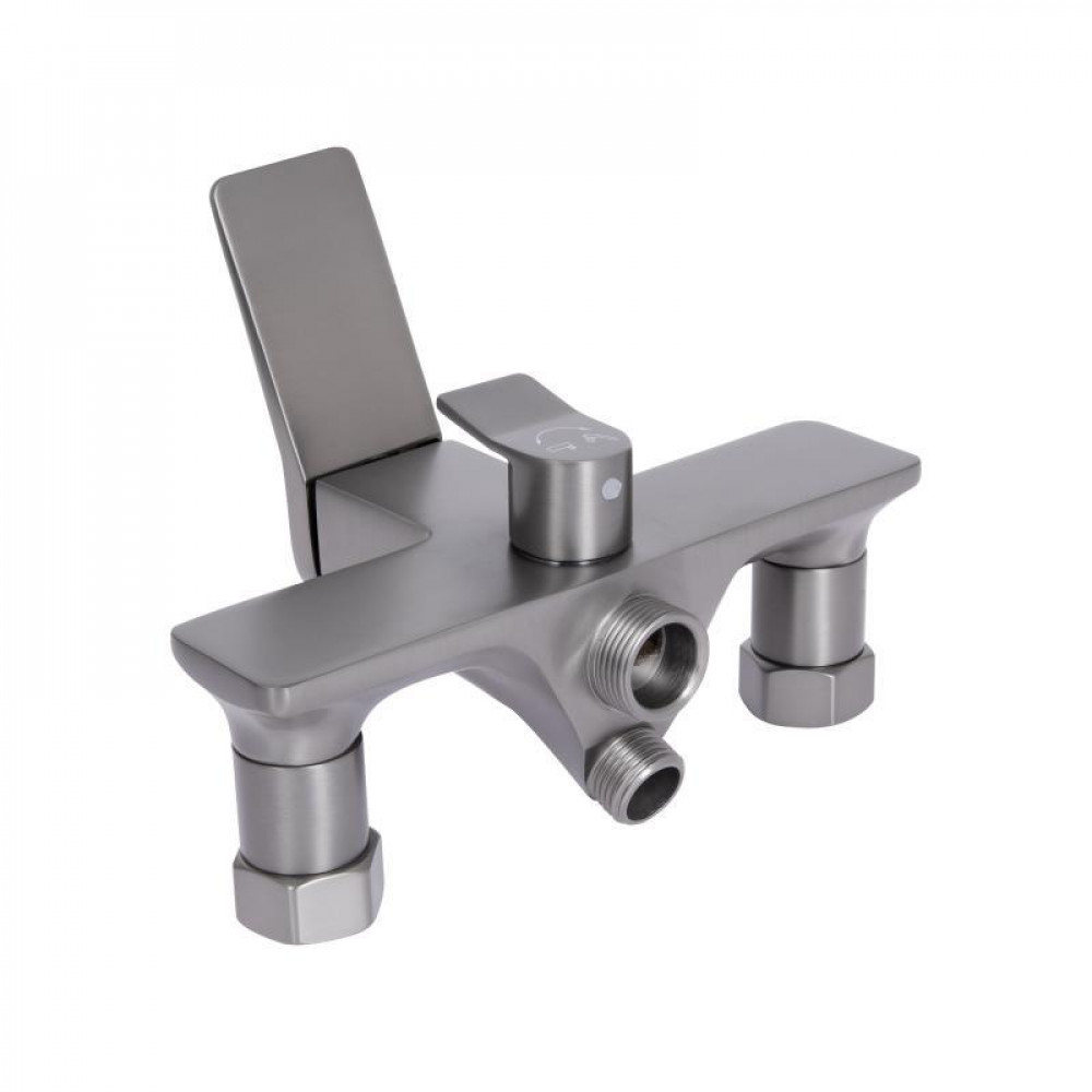 Змішувач для ванни Qtap Presto з довгим поворотним виливом (з душовим гарнітуром) QTPRE2601GRP45583 Graphite SD00051707