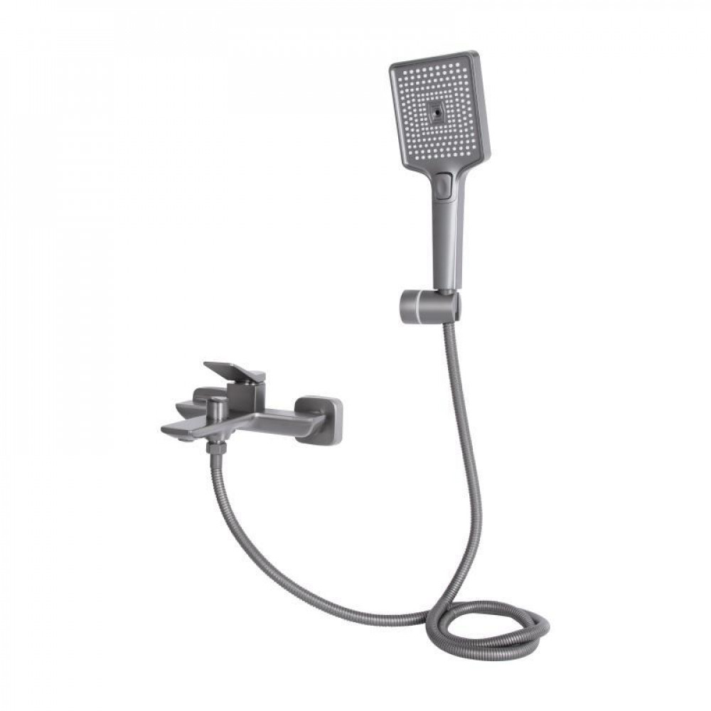 Смеситель для ванной Qtap Presto (с душевым гарнитуром) QTPRE259GRP45584 Graphite SD00051708