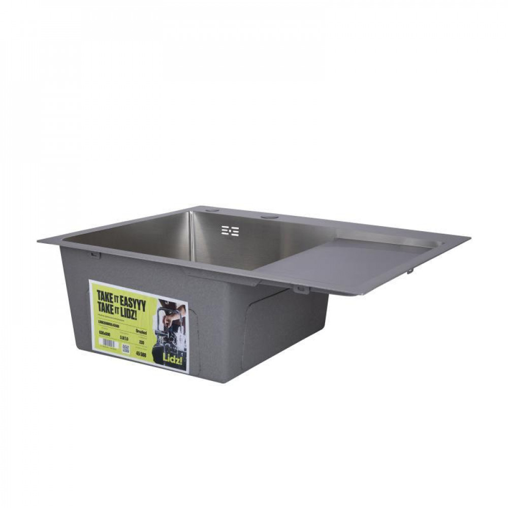 Мийка для кухні інтегрована Lidz Handmade H6350R крило праворуч (LDH6350BRUR45587) Brushed Steel 3,0/1,0 мм SD00051711