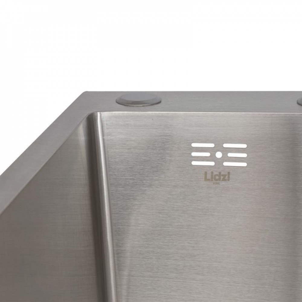 Мийка для кухні інтегрована Lidz Handmade H6350R крило праворуч (LDH6350BRUR45587) Brushed Steel 3,0/1,0 мм SD00051711