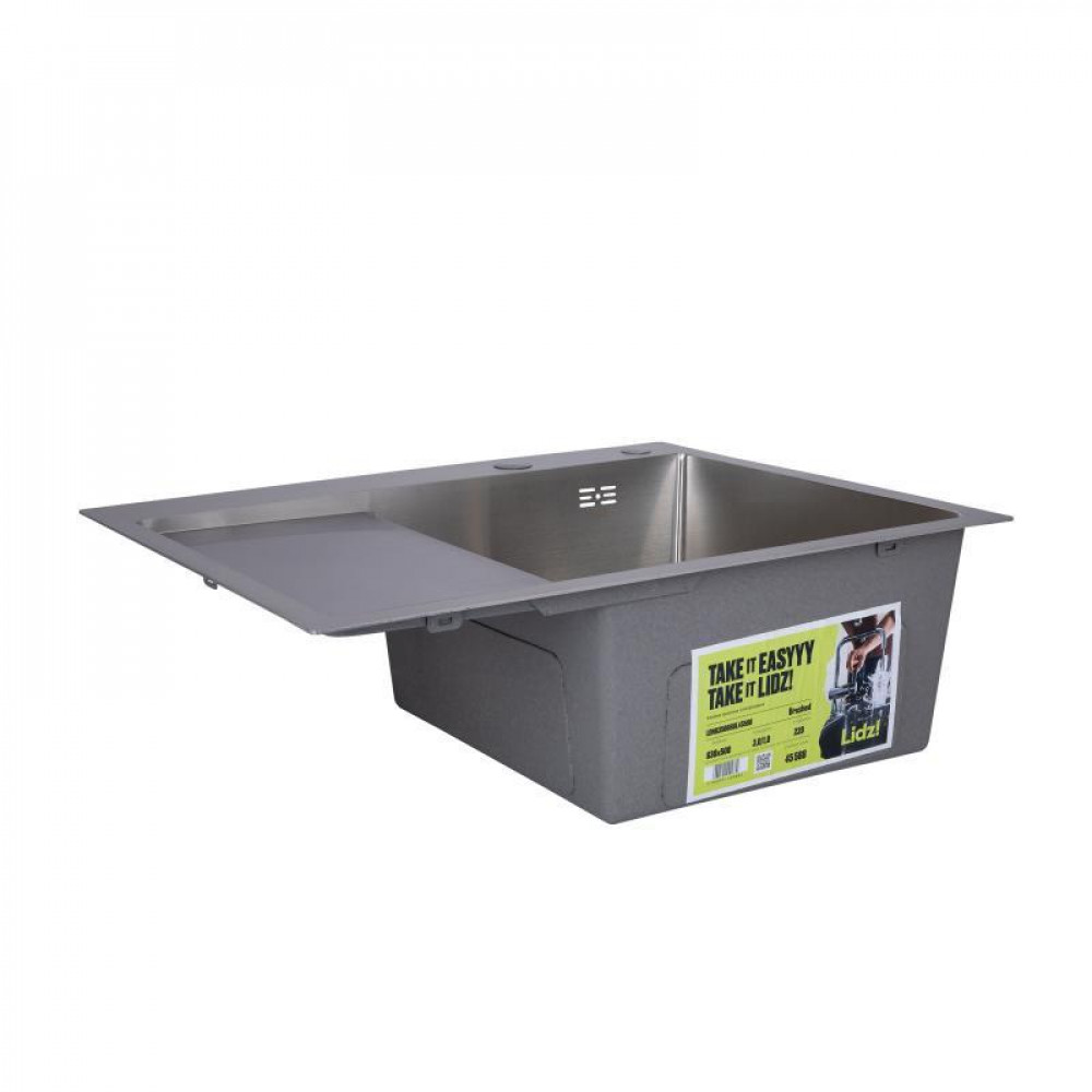 Мийка для кухні інтегрована Lidz Handmade H6350L крило ліворуч (LDH6350BRUL45588) Brushed Steel 3,0/1,0 мм SD00051712
