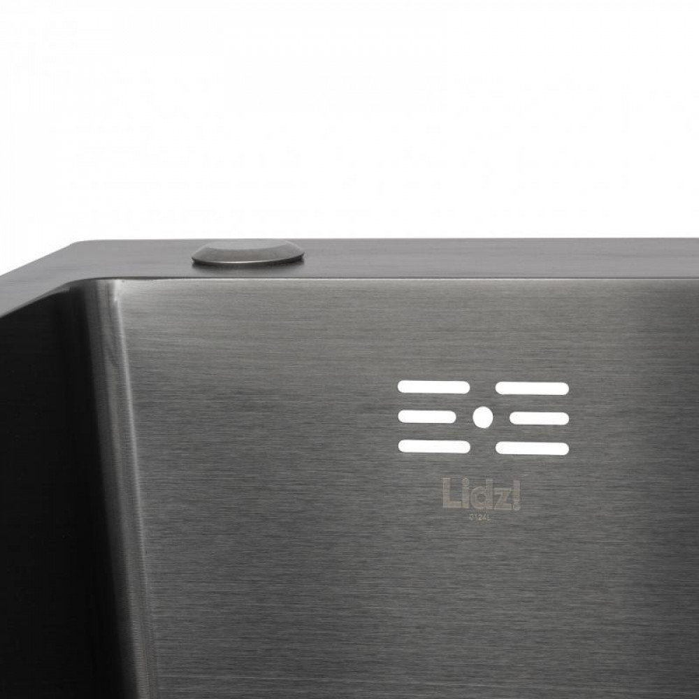 Мийка для кухні інтегрована Lidz Handmade H6350BR крило праворуч (LDH6350BRPVD45590) Brushed Black PVD 3,0/1,0 SD00051714