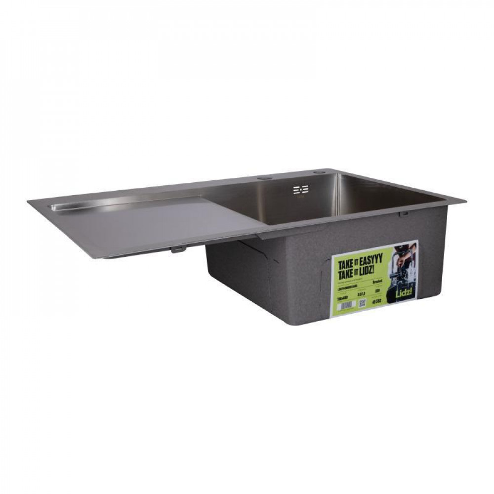 Мийка для кухні інтегрована Lidz Handmade H7849L крило ліворуч (LDH7849BRUL45592) Brushed Steel 3,0/1,0 мм SD00051716