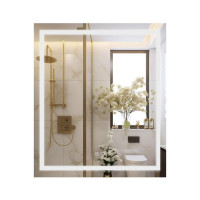 Дзеркало Qtap Mideya 700х800 з LED-підсвічуванням Touch, з антизапотіванням, з годинником, димером, рег.