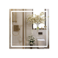 Зеркало Qtap Mideya 800x800 с LED-подсветкой Touch, с антизапотеванием, димером QT2078NCF8080W