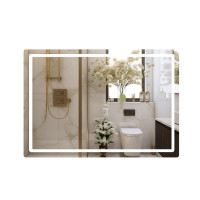 Дзеркало Qtap Mideya 1000х700 з LED-підсвічуванням Touch, з антизапотіванням, з годинником, димером, рег.