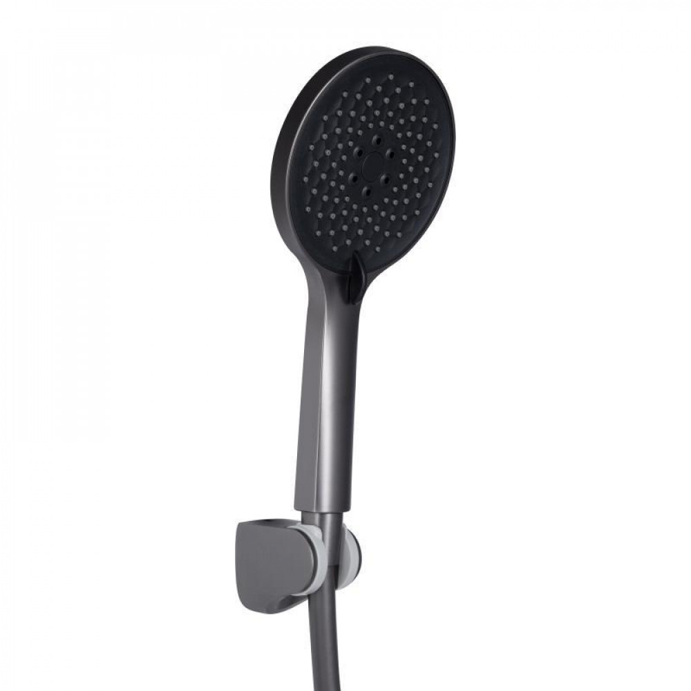 Смеситель для ванны Qtap Vlasta New (с душевым гарнитуром) QTVLA259GMB45643 Gunmetal Black PVD SD00051767