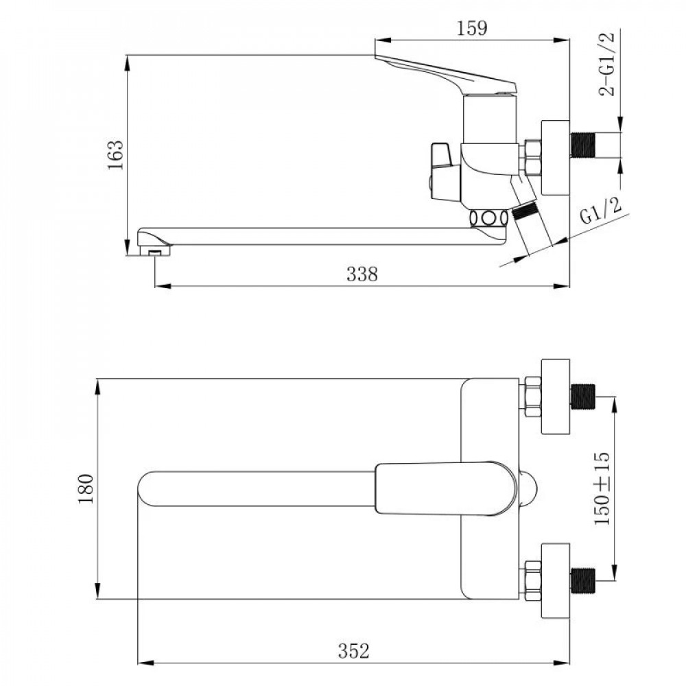 Змішувач для ванни Qtap Vlasta New з довгим поворотним виливом (з душовим гарнітуром) QTVLA260CRM45644 Chrome SD00051768