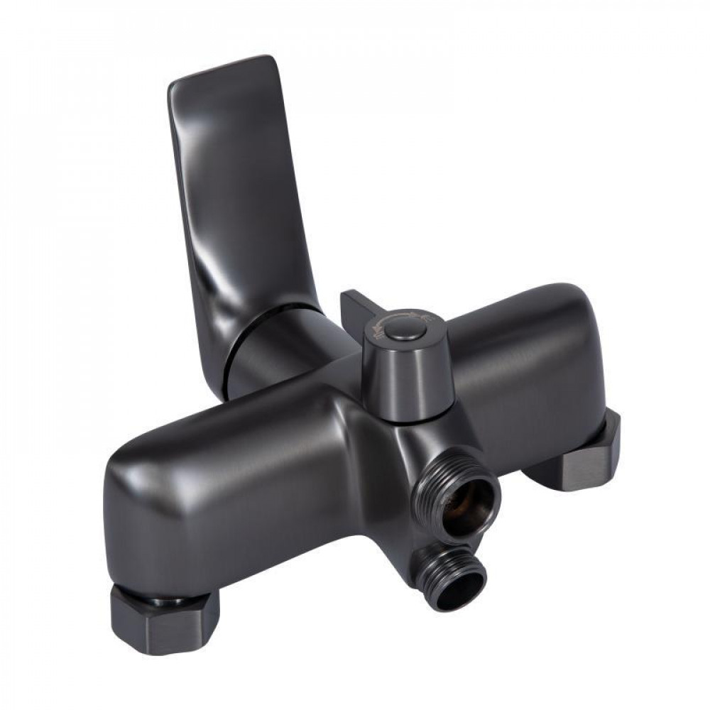 Змішувач для ванни Qtap Vlasta New з довгим поворотним виливом (з душовим гарнітуром) QTVLA260GMB45645 SD00051769