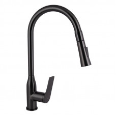 Змішувач для кухні Qtap Vlasta New з висувним виливом QTVLA344GMB45647 Gunmetal Black PVD