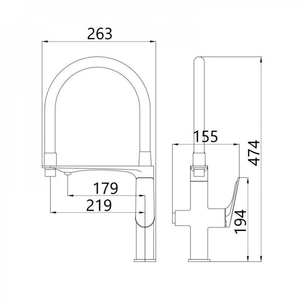 Змішувач для кухні Qtap Vlasta New з гнучким виливом з підключенням для питної води QTVLA364GMB45649 Gunmetal Black PVD SD00051773
