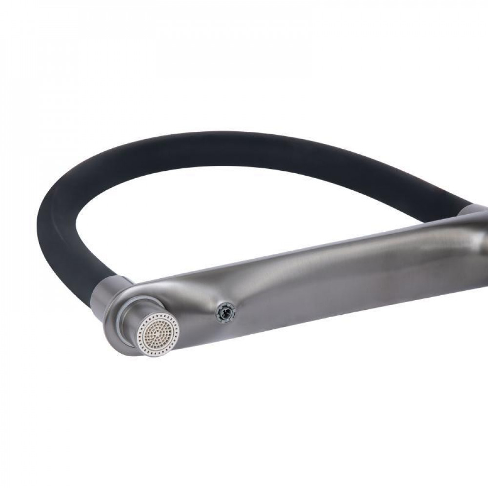 Змішувач для кухні Qtap Vlasta New з гнучким виливом з підключенням для питної води QTVLA364GMB45649 Gunmetal Black PVD SD00051773