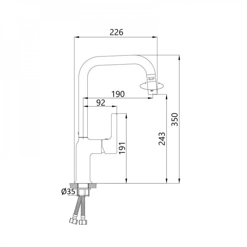 Змішувач для кухні Qtap Cardinal QTCAR344CRM45658 Chrome SD00051782