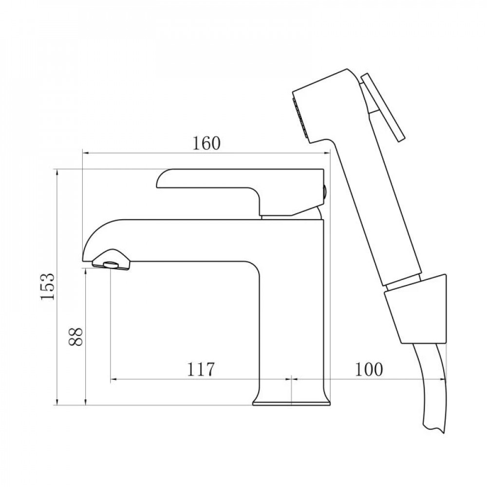 Змішувач для раковини Qtap Grand (з гігієнічним душем) QTGRA272CRW45671 Chrome/White SD00051795