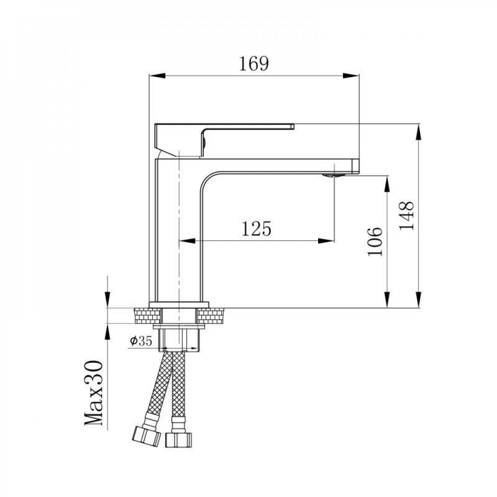 Змішувач для раковини Qtap Gemini QTGEM270GMB45676 Gunmetal Black PVD SD00051800