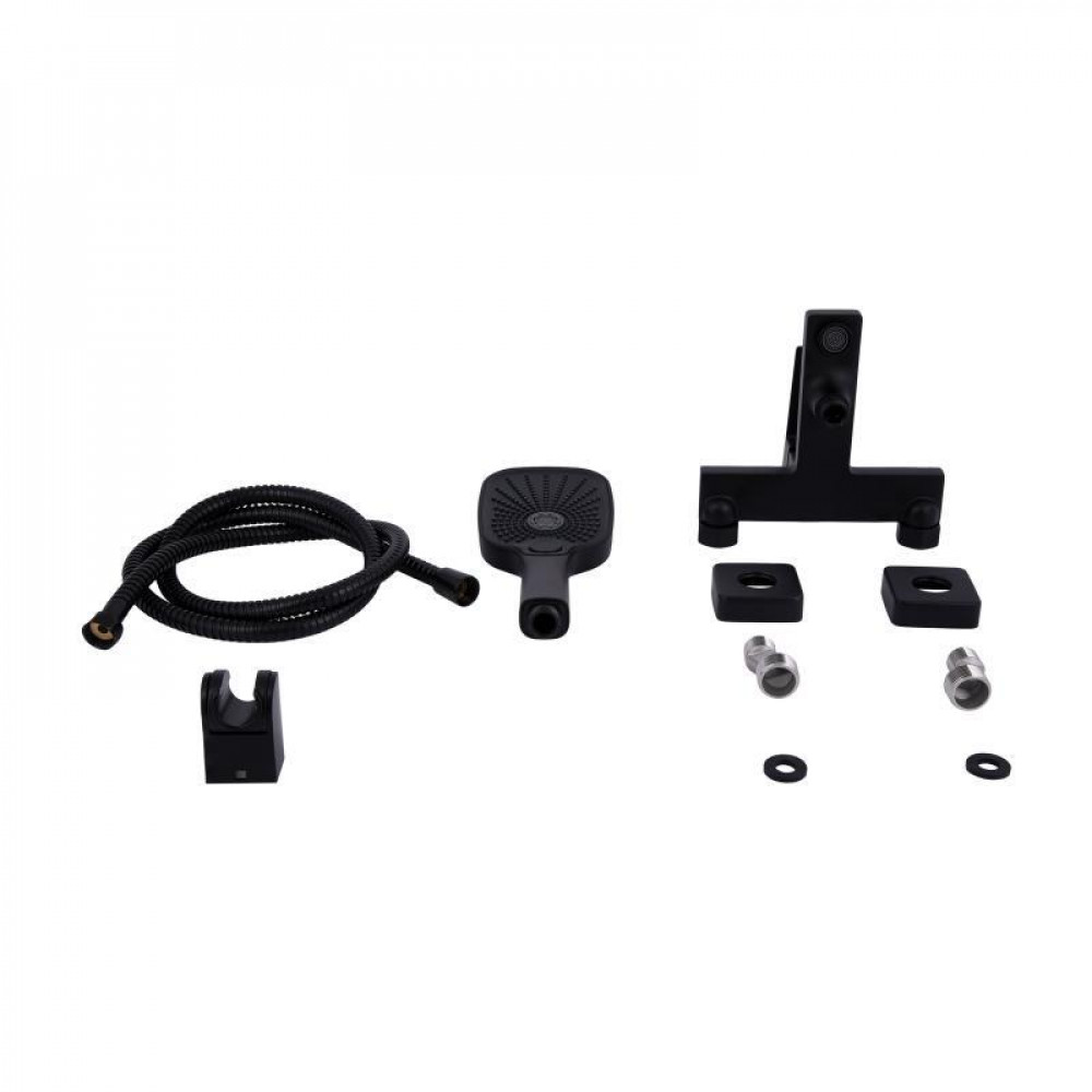 Змішувач для ванни Qtap Gemini (з душовим гарнітуром) QTGEM259BLM45682 Black Matt SD00051806