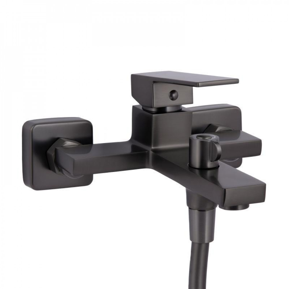 Змішувач для ванни Qtap Gemini (з душовим гарнітуром) QTGEM259GMB45684 Gunmetal Black PVD SD00051808
