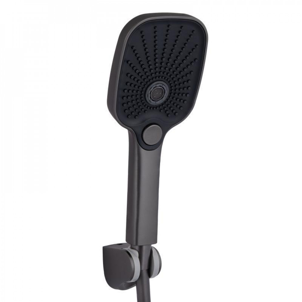 Змішувач для ванни Qtap Gemini (з душовим гарнітуром) QTGEM259GMB45684 Gunmetal Black PVD SD00051808