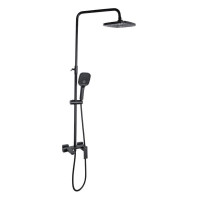 Душова система універсальна Qtap Gemini на три споживача (з виливом) QTGEM111BLM45686 Black Matt