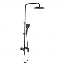Душова система універсальна Qtap Gemini на три споживача (з виливом) QTGEM111BLM45686 Black Matt
