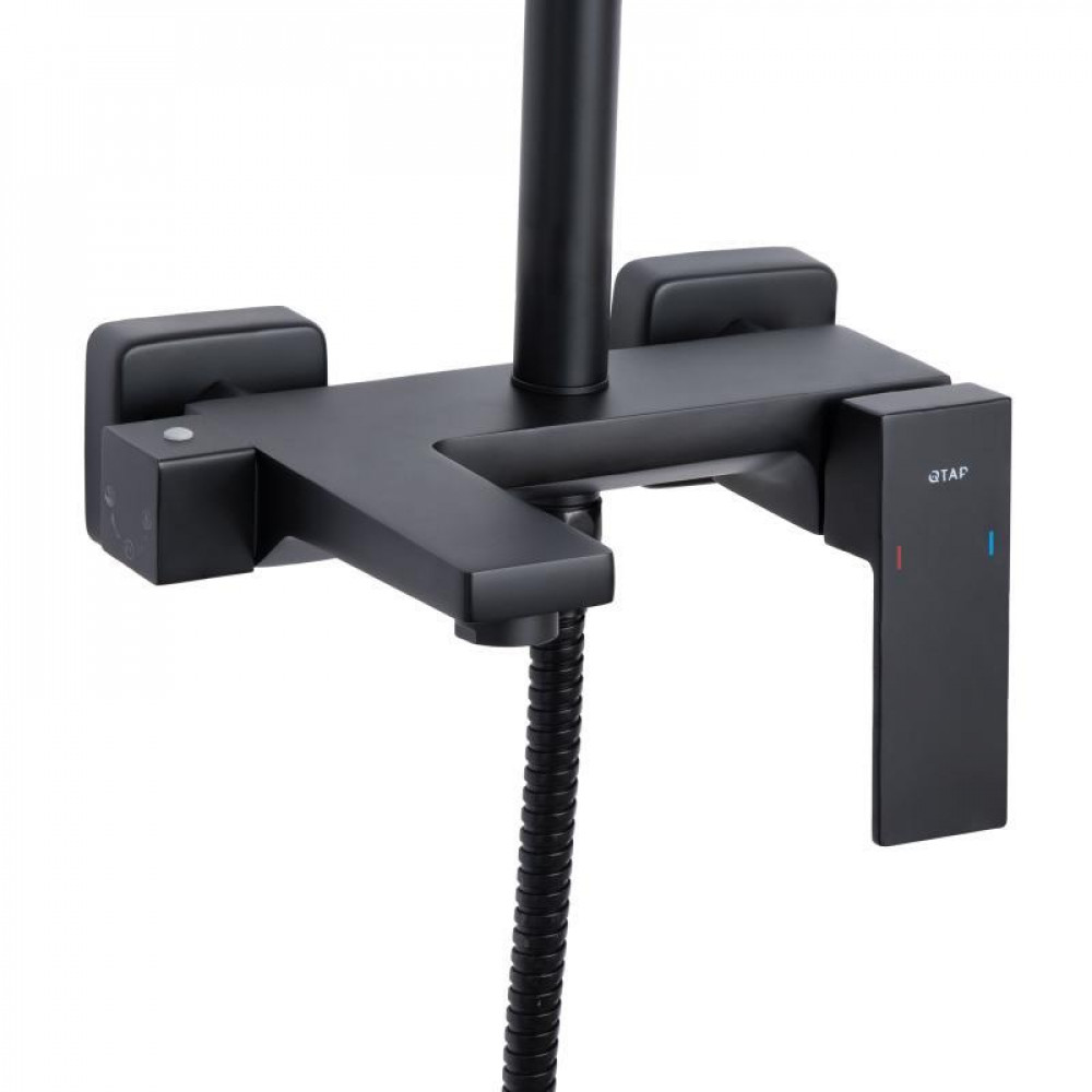 Душова система універсальна Qtap Gemini на три споживача (з виливом) QTGEM111BLM45686 Black Matt SD00051810