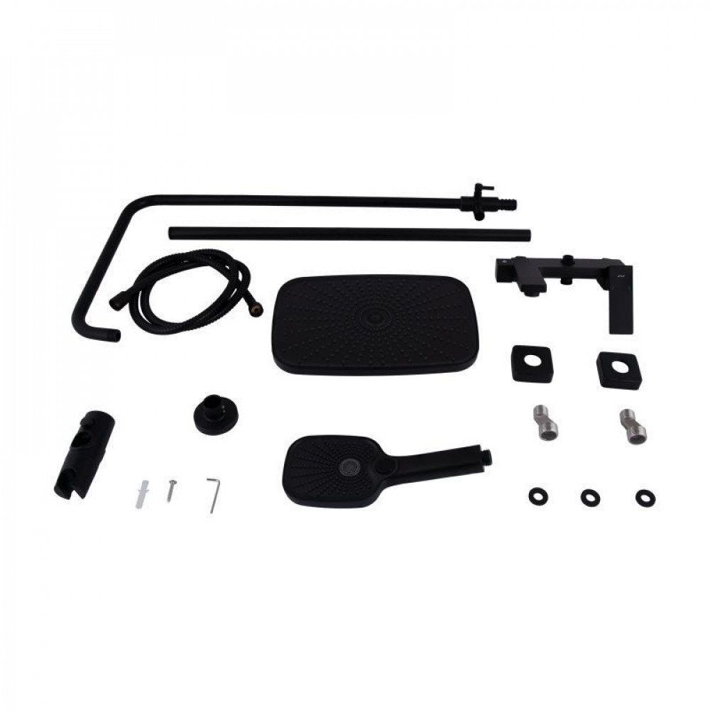 Душова система універсальна Qtap Gemini на три споживача (з виливом) QTGEM111BLM45686 Black Matt SD00051810