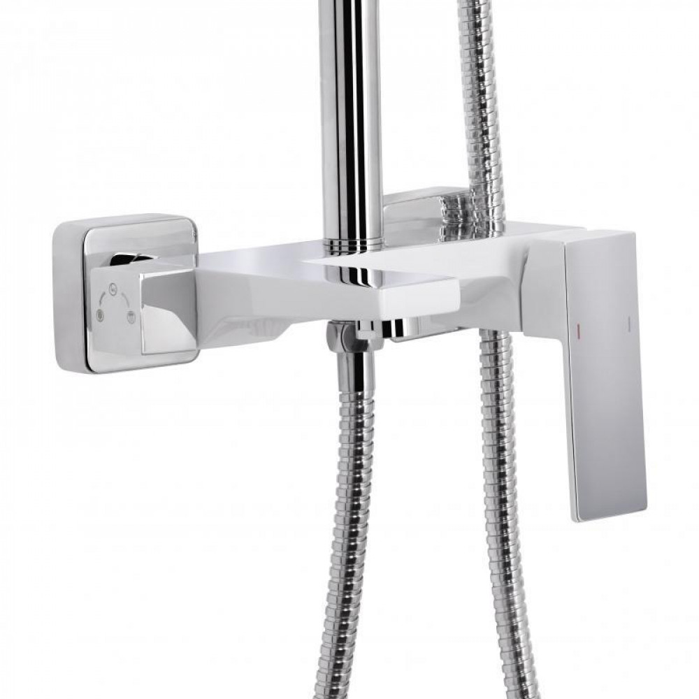 Душевая система универсальная Qtap Gemini на три потребителя (с изливом) QTGEM111CRW45687 Chrome/White SD00051811