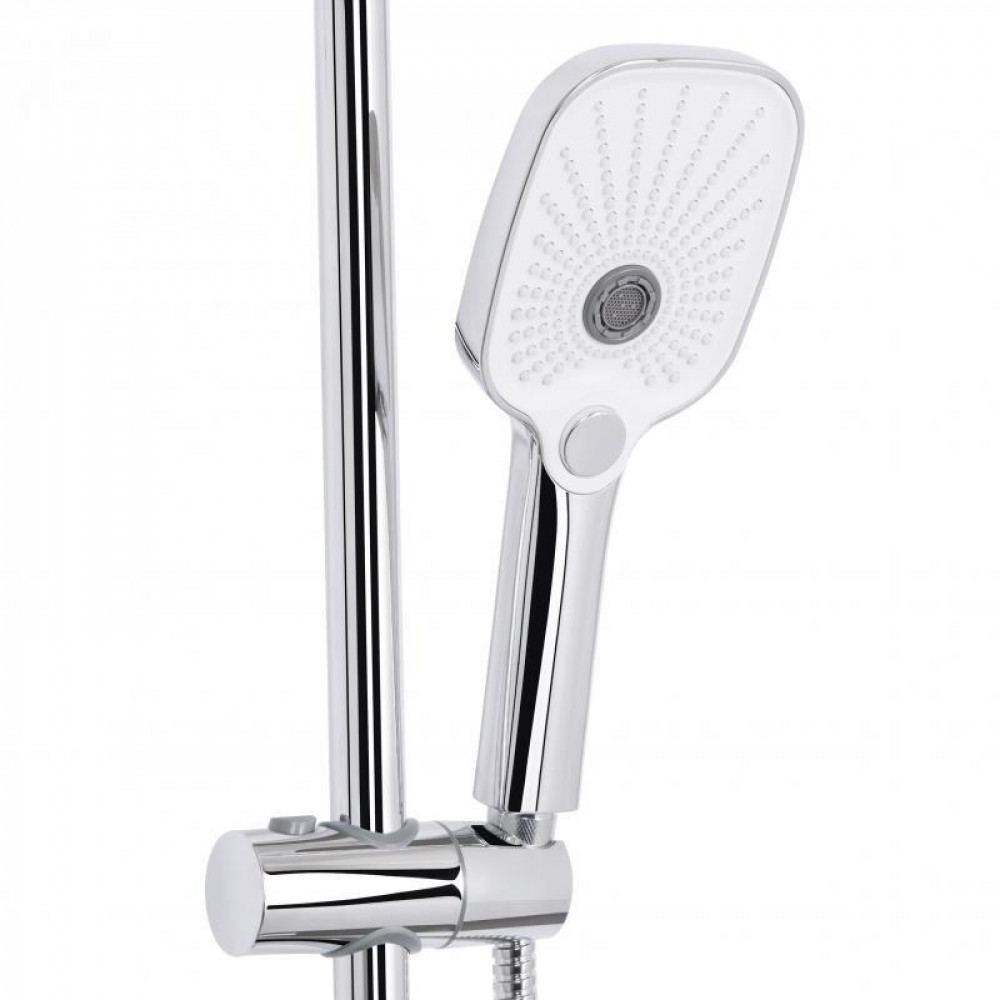 Душевая система универсальная Qtap Gemini на три потребителя (с изливом) QTGEM111CRW45687 Chrome/White SD00051811