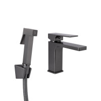 Змішувач для раковини Qtap Gemini (з гігієнічним душем) QTGEM272GMB45692 Gunmetal Black PVD