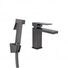 Змішувач для раковини Qtap Gemini (з гігієнічним душем) QTGEM272GMB45692 Gunmetal Black PVD