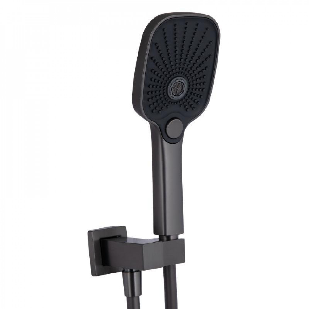 Душова система для душу Qtap Gemini прихованого монтажу на два споживачки QTGEM113GMB45698 Gunmetal Black PVD SD00051822